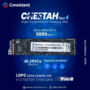 Consistent Internal SSD 512GB NVMe 2280