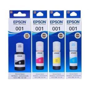 Epson 001 Ink 4 Colors For (L4150,L4160,L6160,L6170,L6190) (Set Of 4),Multi-Color Pack