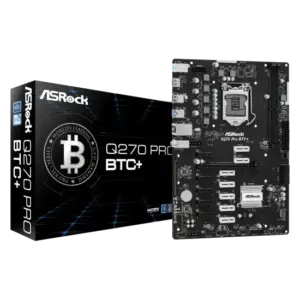 ASRock Motherboard Q270 Pro BTC+ Intel 6th | 7th | 8th | 9th Gen (Big Cabinet Required) DDR4